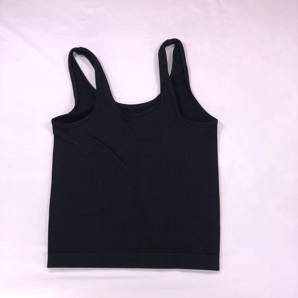 A New Day Black Ribbed Tank Top Small Scoop Neck Sleeveless Basic Layering